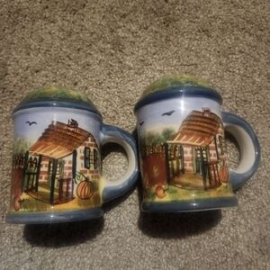 Charming Cottage Design Ceramic Pepper And Salt Shakers - Set of 2